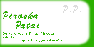 piroska patai business card